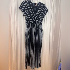 Dolan by Anthropologie  Black and White Striped Jumpsuit